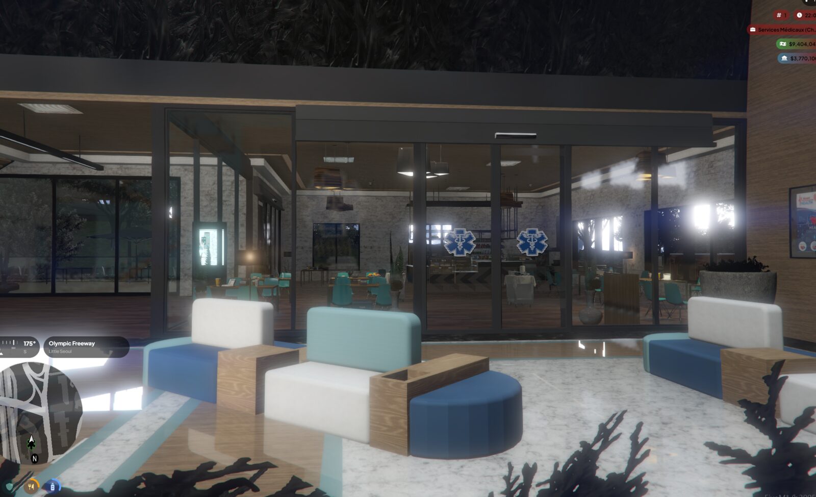 Espace détente de l'hôpital